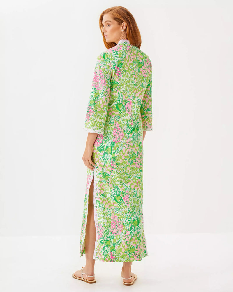 Lilly Pulitzer Shealyn 3/4 Sleeve Dress Fauna Green Lime Feeling Good
