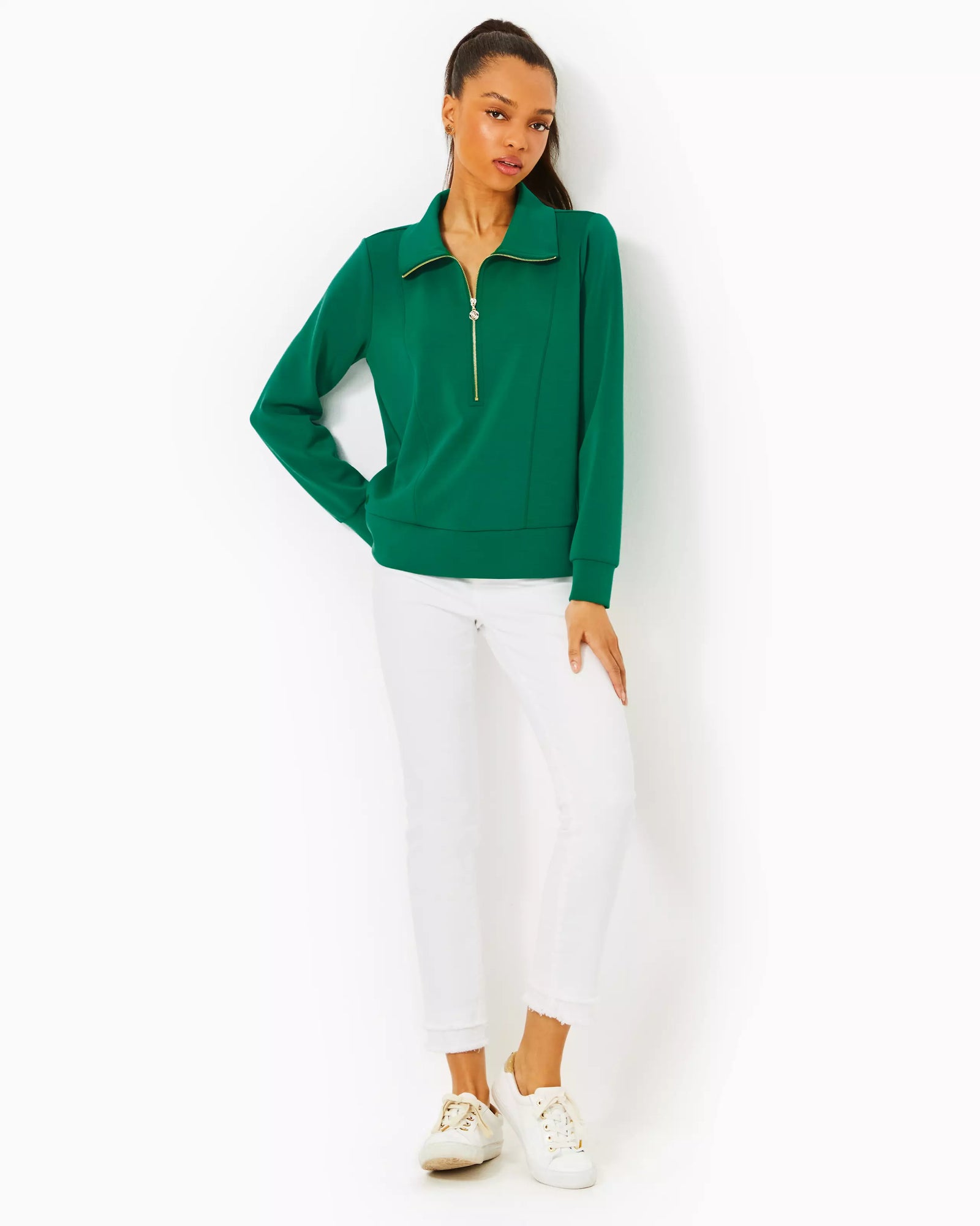 Lilly Pulitzer UPF 50+ Eleni Pullover Fiddle Leaf Green – Dan's