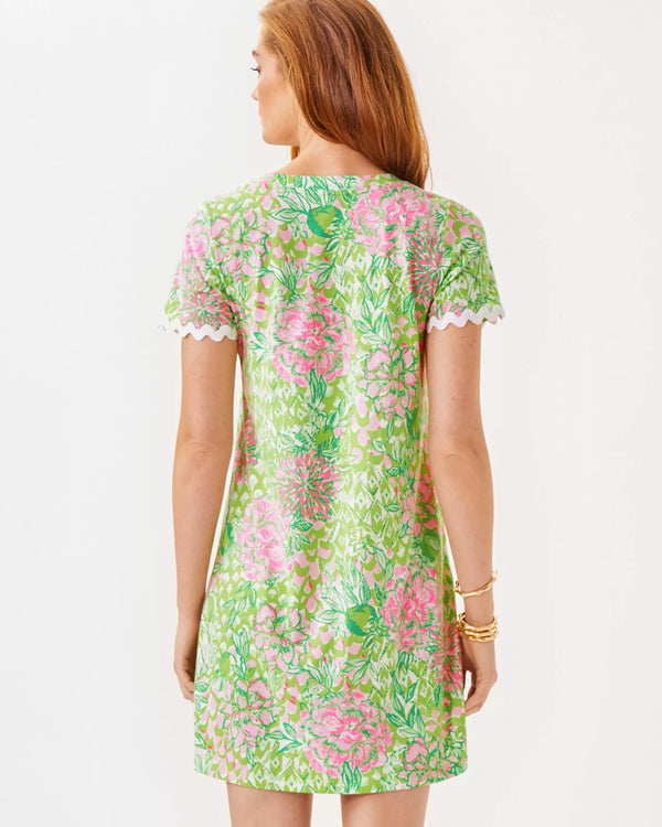 Lilly Pulitzer Cody Short Sleeve Dress Fauna Green Lime Feeling Good