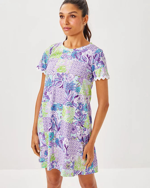 Lilly Pulitzer Cody Short Sleeve Dress Multi Juicy Story Patch