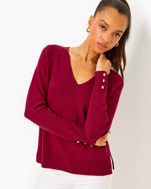 Lilly Pulitzer Kaycee Sweater Malbec Red  *