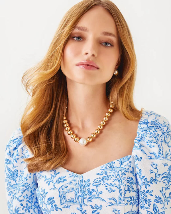Lilly Pulitzer Tidepool Treasures Necklace Gold Metallic