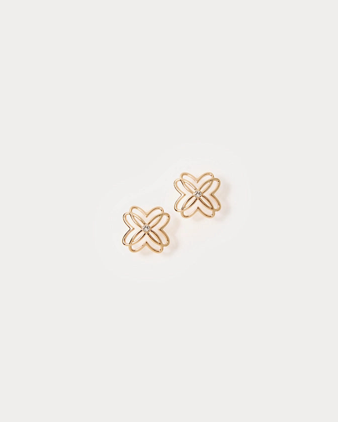 Lilly Pulitzer Logo Stud Earring Gold Metallic