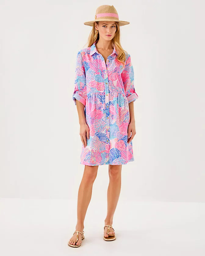 Lilly Pulitzer Shaela Dress Multi Roar of the Seas  *