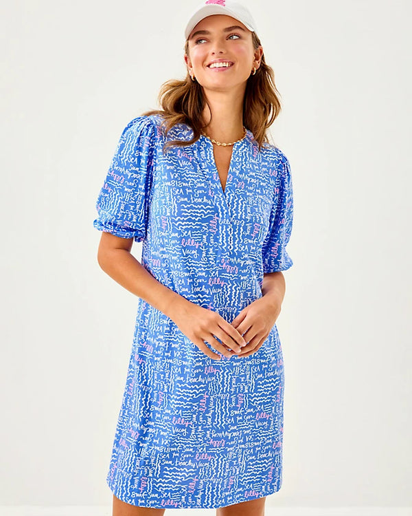 Lilly Pulitzer Colson Dress Sunwashed Blue Seacrets