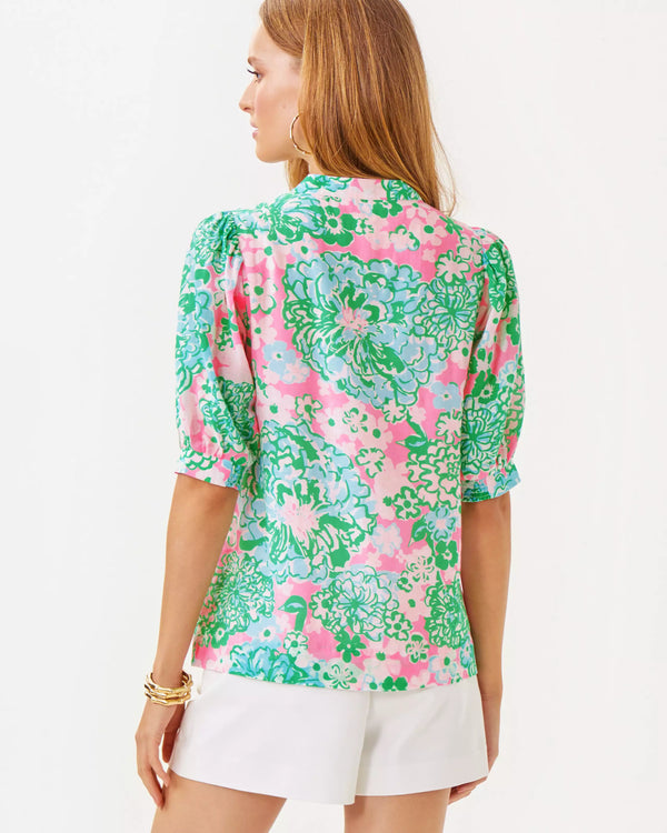 Lilly Pulitzer Brinelle Top Multi Plumes In Bloom