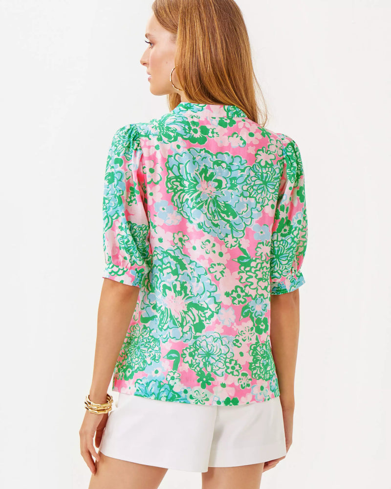 Lilly Pulitzer Brinelle Top Multi Plumes In Bloom