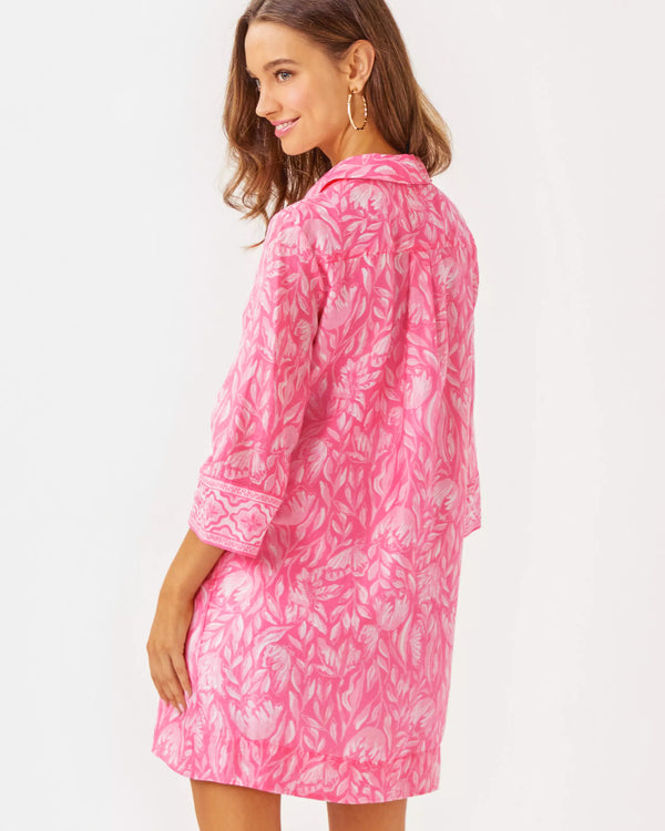 Lilly Pulitzer Daphnie Tunic Dress Rousseau Pink Tulip to Tango Engineered