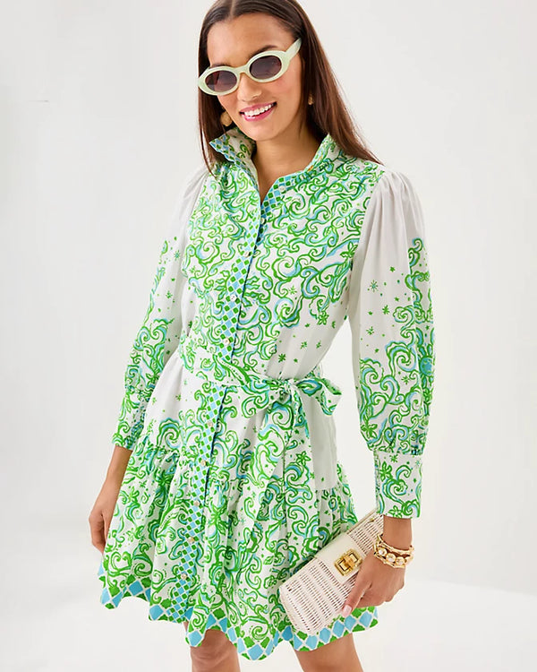 Lilly Pulitzer Drena Dress Resort White Sol Water Engineered Dress