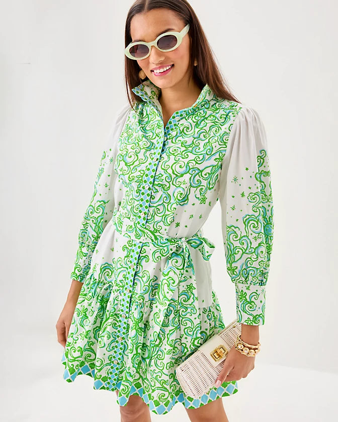 Lilly Pulitzer Drena Dress Resort White Sol Water Engineered Dress