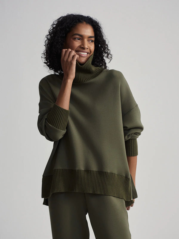 Varley Barker High Neck Sweatshirt Olive Marl