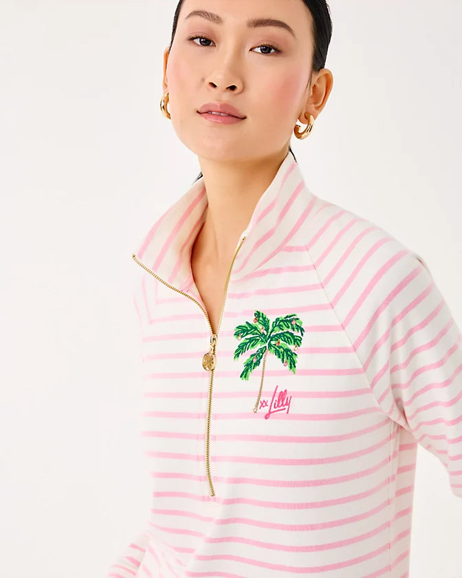 Lilly Pulitzer Skipper Popover Multi Holiday Palm Embellish