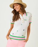 Lilly Pulitzer Suzette Embroidered Sweater Resort White Derby Ditsy Embroidery  *
