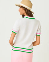 Lilly Pulitzer Suzette Embroidered Sweater Resort White Derby Ditsy Embroidery  *