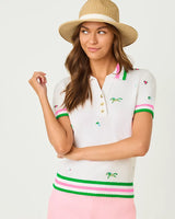 Lilly Pulitzer Suzette Embroidered Sweater Resort White Derby Ditsy Embroidery  *