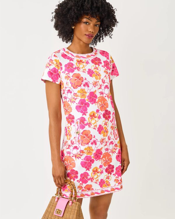 Lilly Pulitzer Linnea Shift Dress Resort White Pansy Fancy Engineered – Dan's Southern Prep