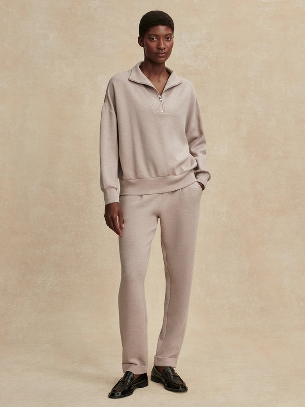 Varley Hawley Half-Zip Sweatshirt Taupe Marl