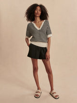 Varley Dora Knit Top Soft White/Black