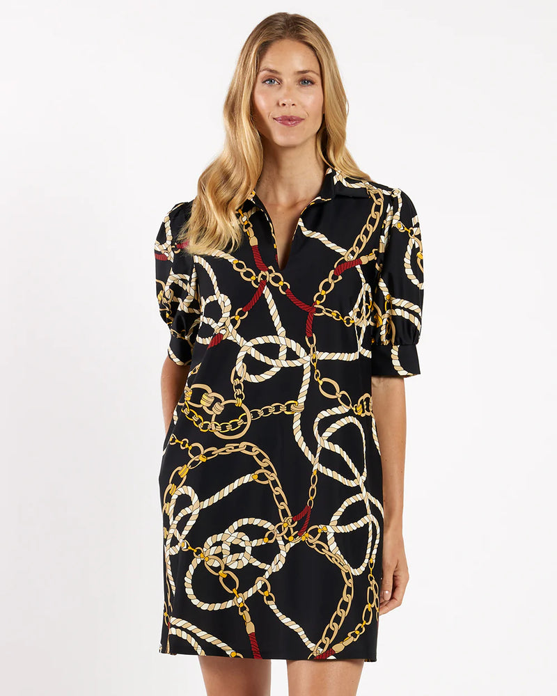 Jude Connally Emerson Dress Ribbons and Chains Black