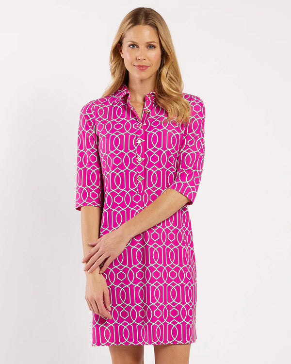 Jude Connally Susanna Shirt Dress Garden Gate Raspberry