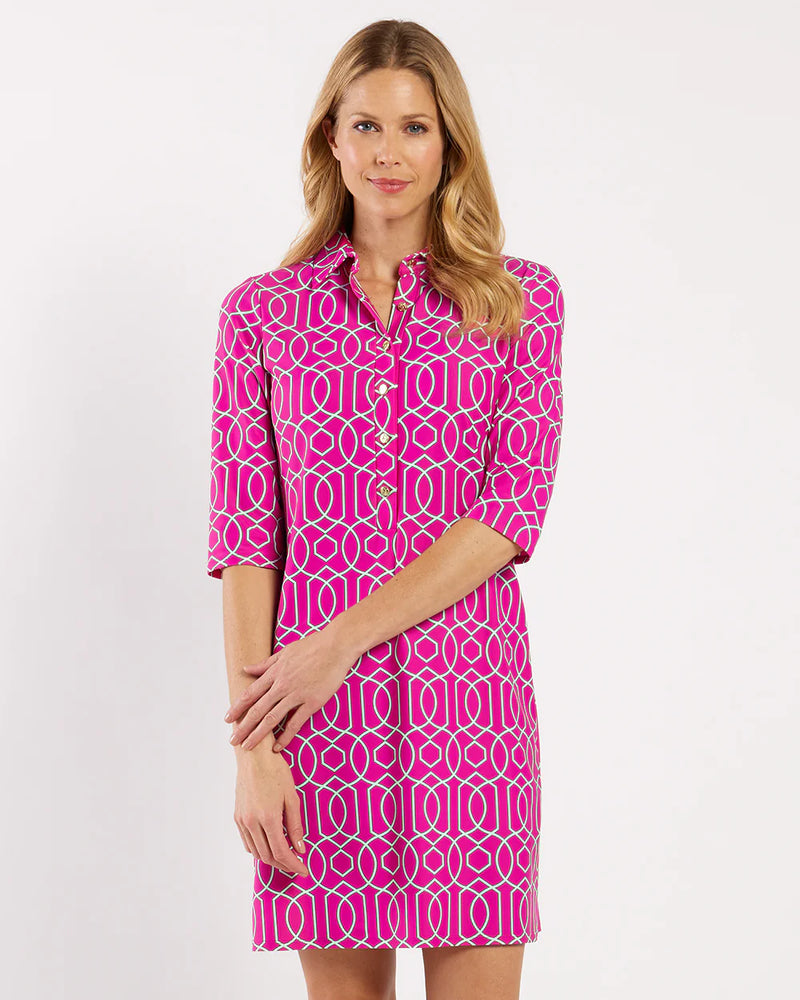 Jude Connally Susanna Shirt Dress Garden Gate Raspberry