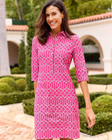 Jude Connally Susanna Shirt Dress Garden Gate Raspberry