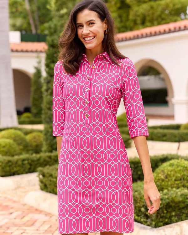 Jude Connally Susanna Shirt Dress Garden Gate Raspberry
