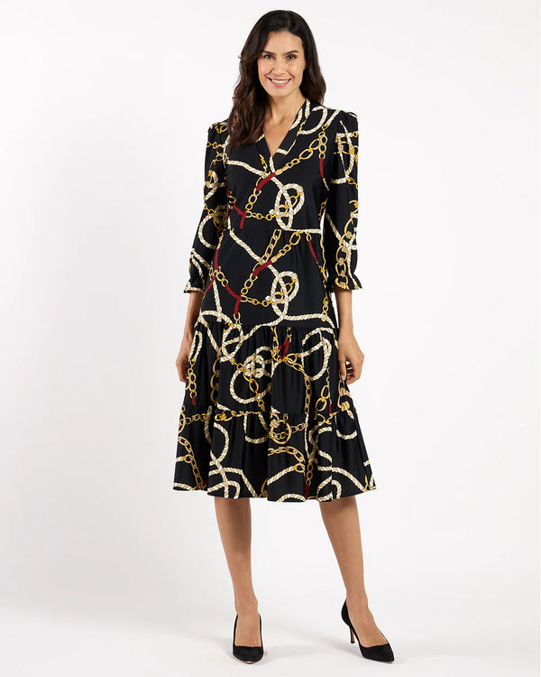 Jude Connally Maggie Dress Jude Cloth Ribbons and Chains Black