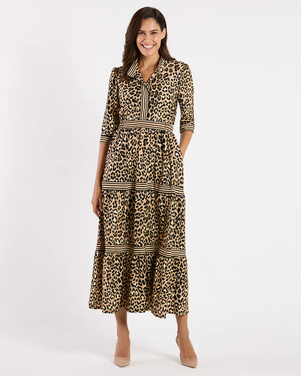 Jude Connally Gilded Candy Dress Jude Cloth Cheetah Gold