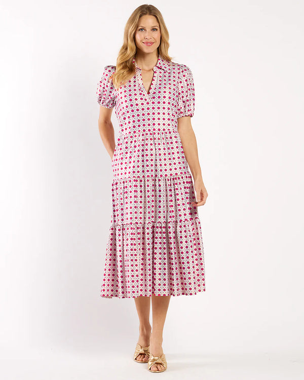Jude Connally Portia Dress Gilded Jude Cloth Petite Rattan Raspberry Gold