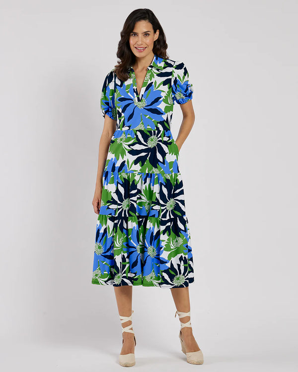 Jude Connally Portia Dress Gilded Jude Cloth Wild Blossom Blue