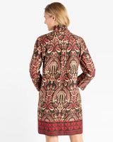 Jude Connally Helen Dress Cotton Voile Ornate Topiary Expresso Gold