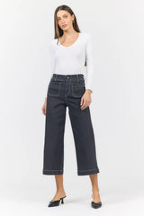 Dear John Audrey Wide Leg Jean Washed Black