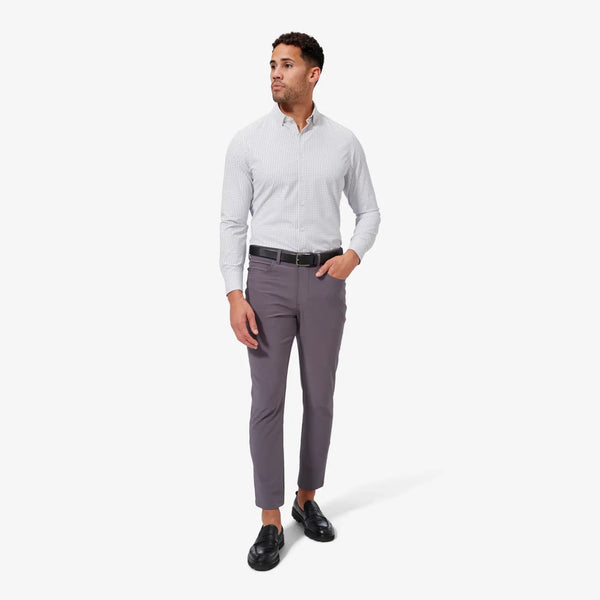 Mizzen+Main Leeward Dress Shirt in White Navy Mini Grid
