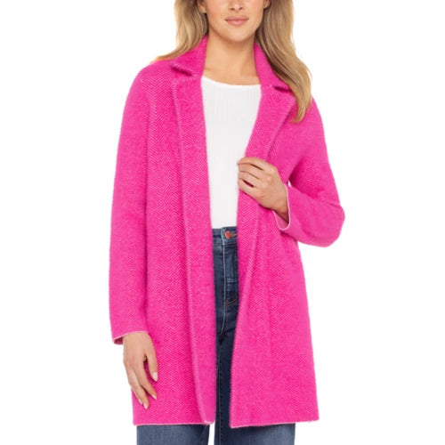 Liverpool Open Front Cardigan Sweater Coat Deep Raspberry Pink