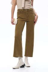 Bayeas Bella Mid Rise Straight Jeans Camel