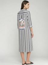 Vilagallo Black Striped Shirt Dress Dolce Far Niente