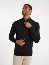 Tasc Cloud French Terry Quarter Zip in Black