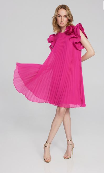 Joseph Ribkoff LDS Dress #241758 Shocking Pink