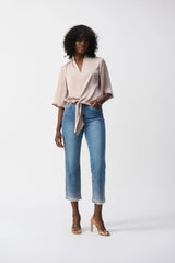 Joseph Ribkoff V-neck Tie Closure Top Style 251253 Vanilla