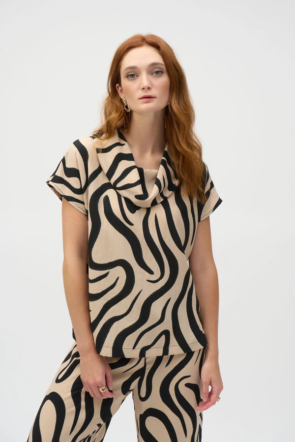 Joseph Ribkoff Top Style #252212 Beige/Black