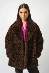 Joseph Ribkoff Animal Print Coat 253937 Beige/Black