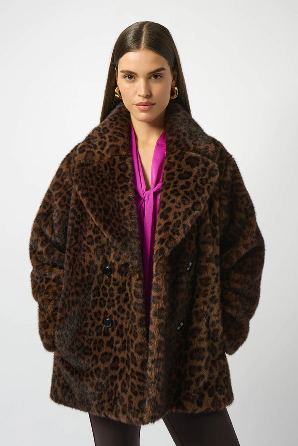 Joseph Ribkoff Animal Print Coat 253937 Beige/Black