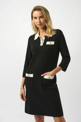 Joseph Ribkoff Dress 253995 Black/Vanilla