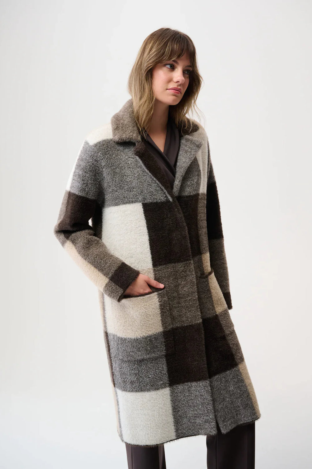 Joseph Ribkoff Coat 254975 Mocha/Multi – Dan's Southern Prep