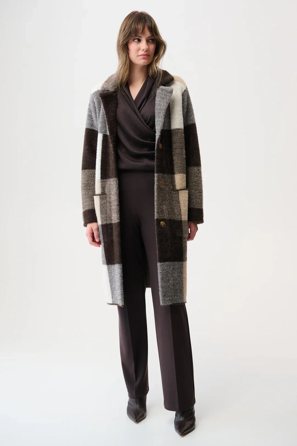 Joseph Ribkoff Coat 254975 Mocha/Multi – Dan's Southern Prep