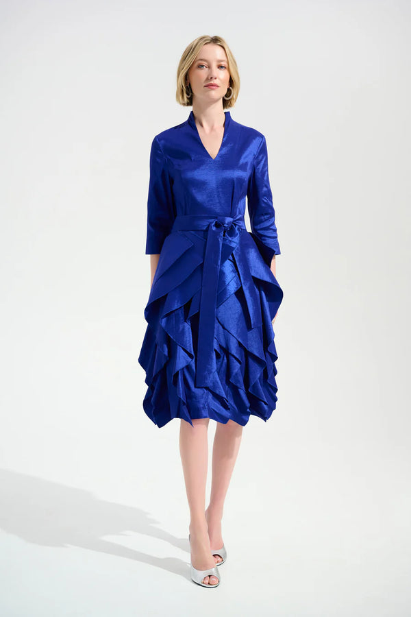 joseph ribkoff royal blue dress Joseph Ribkoff Royal Sapphire Open Front Chiffon Cropped Bolero Jacket 231707 10 (UK 12)