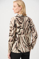 Joseph Ribkoff Animal Print Boxy Tunic Style 263208 Beige/Multi
