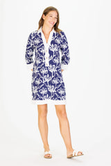Duffield Lane June Dress Navy Painted Flower