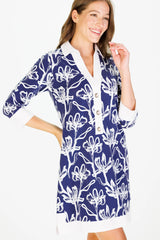 Duffield Lane June Dress Navy Painted Flower